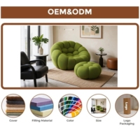 Ensemble de canapé moderne en velours côtelé VERNSSY avec pouf et fauteuil incurvé pour salle de sport et hôtel