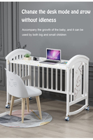 Lit Bébé En Gros Multifonctionnel Pin Blanc Style Européen Bois Massif Extérieur Lit Balançoire Lit De Bébé En Bois Luxe