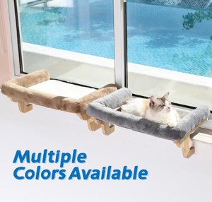 Letto di Lusso Sostenibile per Gatti Amaca da Finestra in Legno con Ventose Robuste e Durevoli Trespolo Sedile per Riposo Lettino di Sicurezza per Gattini - Product Image 3