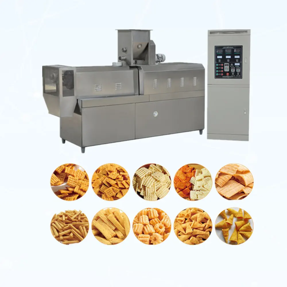 Fried Baked Corn Puffs Snacks Machines Kurkure Corn Cheetos Production Line