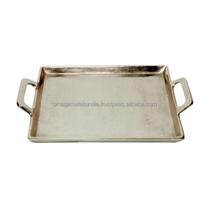 ถาดเสิร์ฟสแตนเลสมีด้ามจับแบบโบราณขนาดพิเศษสำหรับใช้ในบ้านและเสิร์ฟอาหาร - Product Image 3