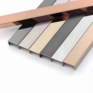 Profils d'extrusion en <span class=keywords><strong>laiton</strong></span>/aluminium en forme de U - Bordure de <span class=keywords><strong>carrelage</strong></span> imperméable, installation facile pour hôtel, appartement, bureau, sol - Product Image 5