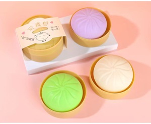Jouet anti-stress populaire en forme de boulette de riz vapeur, petit pain vapeur moelleux, kit Mochi, jouet pour enfants pour soulager le stress, en matériau TPR - Product Image 4