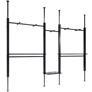 Espositore per Abbigliamento di Lusso in Acciaio Inossidabile, Design Smontabile Salvaspazio, Portatile per Garage e Negozi di Abbigliamento, Nero - Product Image 4