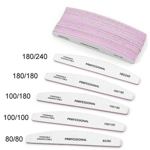 <span class=keywords><strong>Lime</strong></span> à ongles professionnelle 80/100/150/180/240 en papier de verre, épaisse et résistante, forme demi-lune, accessoires et outils pour ongles - Product Image 3
