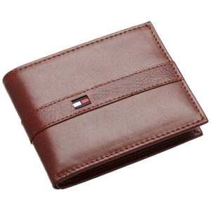 2025 Hot Selling <b>Men's</b> Ranger PU <b>RFID</b> Zipper Pass Case <b>Wallet</b> with Chains Brown Color PVC Lining Premium Quality - Product Image 1