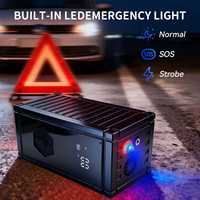 Démarreur de batterie 12V 150PSI 300A portable pour voiture, moto et camion avec compresseur d'air, écran numérique anti-étincelles