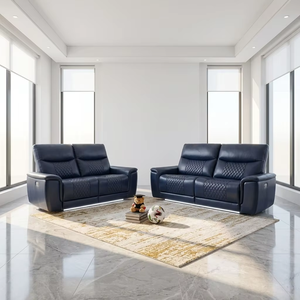 Sofá reclinable eléctrico Chesterfield de alta gama con cubierta de cuero sintético y 5 asientos reclinables para uso doméstico - Product Image 2