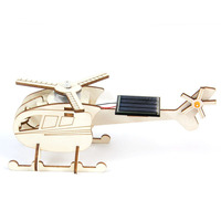 Kit de matériel pour cours d'expériences scientifiques pour étudiants, hélicoptère solaire pliable en plastique et bois à monter soi-même