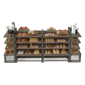 Étagères de supermarché Highbright Présentoir en bois et métal de grande capacité pour un placement mural fiable dans les boulangeries - Product Image 4