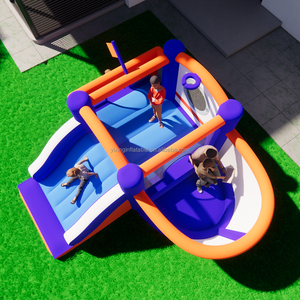 <span class=keywords><strong>Castillo</strong></span> inflable para niños con tema náutico, con tobogán largo, trampolín y pozo de bolas - Product Image 3