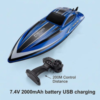 Bateau RC haute vitesse EPT 35 km/h, auto-redressant, télécommandé, yacht électrique 2,4 GHz avec éclairage, portée 200 m pour la course sur lac et rivière