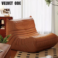 Canapé modulaire de luxe Togo, canapé au sol Caterpillar, canapé sectionnel moderne 2 places en cuir véritable pour usage domestique
