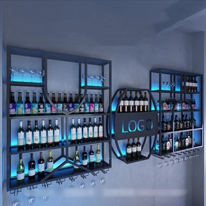 ชั้นวางไวน์ขาวและแดงแบบหลายชั้นเฟอร์นิเจอร์ในบ้านเคาน์เตอร์บาร์เรืองแสงสำหรับวางไวน์เบียร์ - Product Image 3