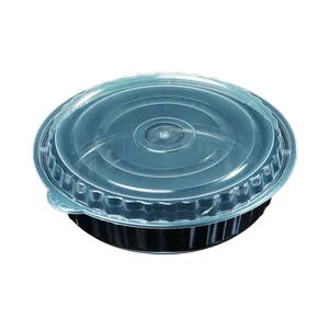 Best Selling 48Oz Disposable Microwavable Round Food Takeout Container With Leak Resistance