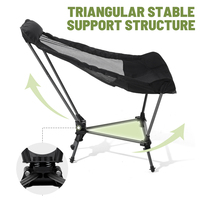 Chaise de camping pliable en alliage d'aluminium portable, siège d'extérieur à deux hauteurs réglables