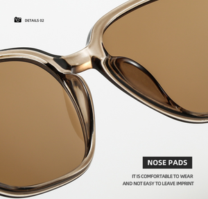 Gafas de Sol Cuadradas de Moda 2025, Montura de Madera TR+ Metal Marrón, Lentes de PC, Ligeras, Protección UV400, Cómodas - Product Image 4