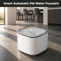 Fontaine à eau intelligente ovale en PP pour animaux de compagnie avec filtration automatique, circulation d'eau fraîche, protection contre l'ébullition à sec, capacité de 3L pour chiens et chats