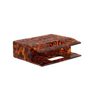 Bolso de mano tipo clutch rectangular rígido de acrílico con diseño de caparazón de tortuga para mujer, ideal para bodas y fiestas de cóctel. - Product Image 6