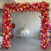 Arche de fleurs de mariage en soie artificielle réaliste de luxe, faite à la main, personnalisable, nouveau style, vente directe d'usine, toile de fond de mariage