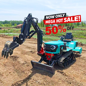 Hot Sale Mini Riding <b>Cultivator</b> Orchard Tractor Weeding Plowing Crawler Agricultural Rotary Weeding Remote Control Rotary Tiller - Product Image 1