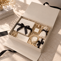 Boîte cadeau de luxe personnalisée avec ruban, fermeture magnétique, boîte d'emballage rigide en papier pour parfums, cosmétiques, cadeaux