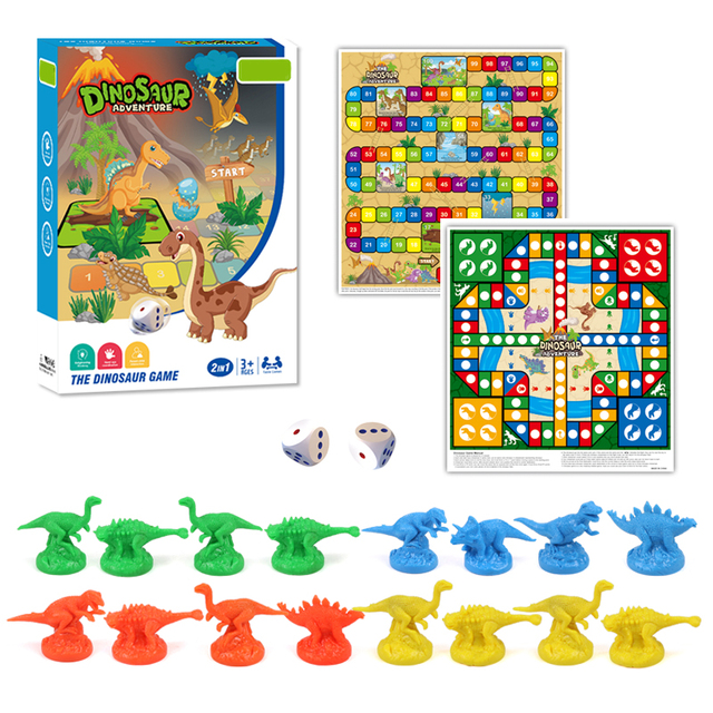 Children Flying Chess Set Cartoon Dinosaur Board Game Educational Activites Puzzles Toys Interactive Family Game