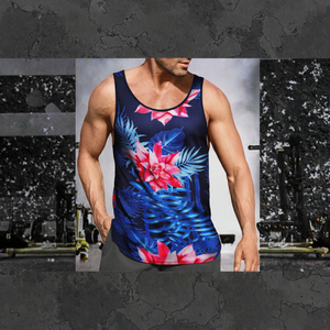 Camisetas sin mangas al por mayor para hombre, estilo casual de verano, ropa deportiva, material ligero, corte de axila amplio, cuello redondo, camisetas sin mangas para hombre - Product Image 3