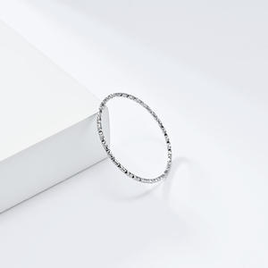 Minimalist <b>Plain</b> Band 1mm Titanium Steel <b>Ring</b> Pyramid Pattern Daily Wear Unisex Jewelry - Product Image 3