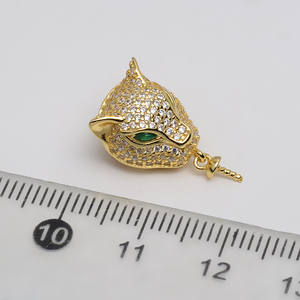 Pendentif tête de léopard en argent S925, perle de 9 à 15 mm, accessoires de bricolage, plateau vide et produit semi-fini pour la création de colliers - Product Image 5