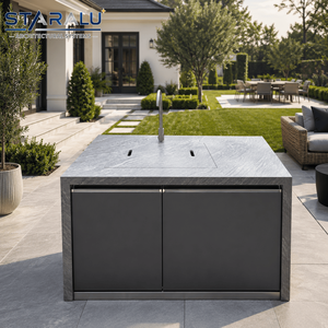 <span class=keywords><strong>Cocina</strong></span> Exterior Integrada de Acero Inoxidable con Parrilla de Gas, Ahumador de Carbón, Cajones de Almacenamiento y Mesa de Preparación para Entretenimiento - Product Image 1
