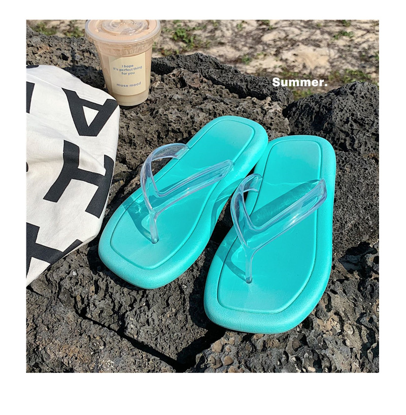 Transparent Belt Thong Flip-flops Women Summer Soft Sole Beach Flip Flops Slippers