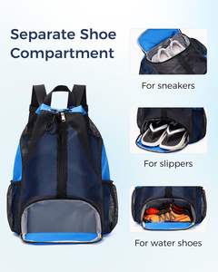 Sac à dos de sport pour homme, grande capacité, imperméable, avec filet, pour activités de plein air, fitness, natation, doublure en polyester, échantillon gratuit - Product Image 2