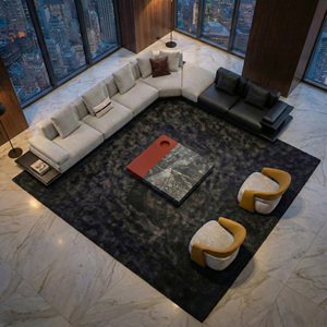 Divano Modulare a L Moderno in Tessuto Nero e Grigio <span class=keywords><strong>per</strong></span> <span class=keywords><strong>Arredamento</strong></span> Contemporaneo del Soggiorno - Product Image 3