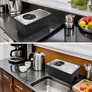 Enjuagador de Vasos para Encimera con Caja de Drenaje, Lavador Automático de Tazas de Alta Presión para Cafetería, Bar, Cocina, Lavavajillas de ABS Negro - Product Image 6