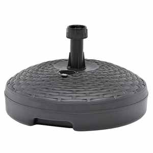 Base Redonda con Efecto Ratán de Plástico para Sombrillas de Patio y Bases de 45 cm de Diámetro, Capacidad de 17 Litros, Sombrilla de Playa con Poste de 17 Pulgadas de Diámetro - Product Image 1