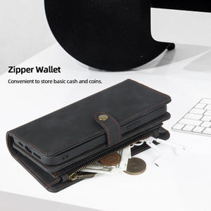 Pour Samsung <span class=keywords><strong>Z</strong></span> Fold 3 <span class=keywords><strong>4</strong></span> 5 6 Zipper Matte <span class=keywords><strong>Flip</strong></span> PU cuir fente pour carte portefeuille <span class=keywords><strong>pochette</strong></span> avec béquille fermeture magnétique coque de téléphone - Product Image 3