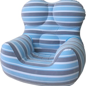 PVC <b>Inflatable</b> Chair <b>Sofa</b> 115*102*102 CM <b>Inflatable</b> Couch Outdoor Air <b>Sofa</b> Blue Blow up Couches for Home Garden Camping Travel - Product Image 1