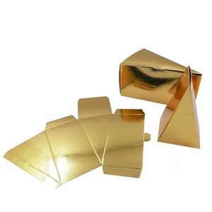 2022 Custom Golden Triangle Card Disposable Food Box For Cake Paper Box