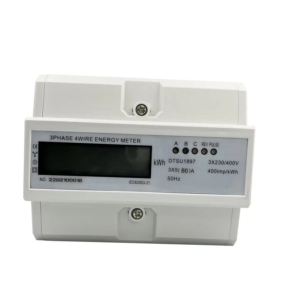 DTSU1897 3PHASE 80A DIN RAIL ENERGY METER EXPERT / Active LCD Display 3 Phase 400V 400imp/ kWh Energy Meter