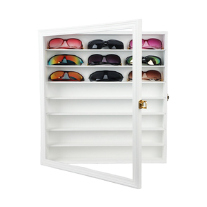 Marco de gafas de sol, vitrina montada en la pared, soporte de madera para gafas, caja de almacenamiento grande para gafas - Product Image 2