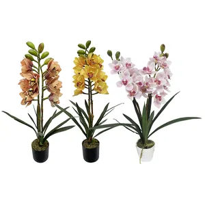 High quality home decoration artificial plants plastic artificial orchid bonsai