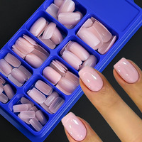 Faux ongles les plus vendus, 100 pièces/paquet, blancs, courts, carrés, couleur unie, à presser