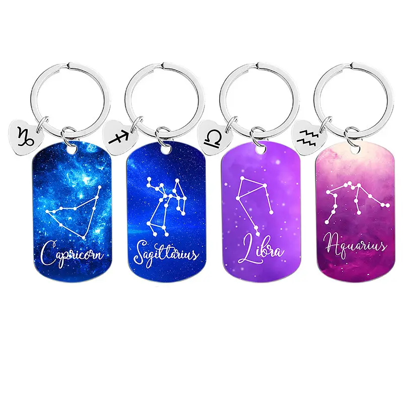 12 Zodiac Gifts Zodiac Sign Gifts Keychain Constellation Key Chain