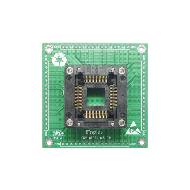 CNV-QFP64-0.8-DIP Adapter 0.8mm Pitch QFP64 to DIP IC Programmer Burn-in Socket