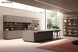 Armoires <span class=keywords><strong>de</strong></span> cuisine modernes modulaires écologiques ignifuges durables Finition en stratifié acrylique Installation facile Garantie <span class=keywords><strong>de</strong></span> 3 ans - Product Image 3