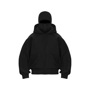 Nuovo inverno Oversize Custom Logo autunno cerniera Ninja maschera con cappuccio doppio cappello in solido passamontagna cappello uomo donna nuova felpa con cappuccio - Product Image 1