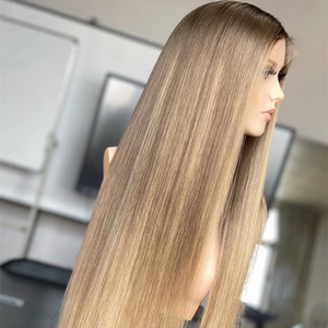 วิกผมด้านหน้าลูกไม้ยาวตรงเงางามทรงตรงไซส์ M ดีไซน์หรูหรา2024สำหรับผมร่วง - Product Image 1