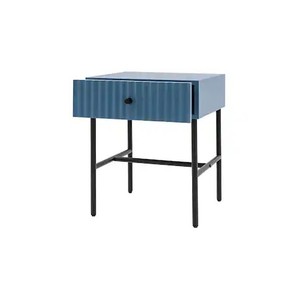<span class=keywords><strong>Mesita</strong></span> <span class=keywords><strong>de</strong></span> <span class=keywords><strong>noche</strong></span> <span class=keywords><strong>de</strong></span> diseño acanalado moderno con 1 cajón espacioso, <span class=keywords><strong>mesita</strong></span> <span class=keywords><strong>de</strong></span> <span class=keywords><strong>noche</strong></span> con pintura <span class=keywords><strong>azul</strong></span> encantadora, uso en el dormitorio del hogar, mesa auxiliar para puerta Delantera - Product Image 6