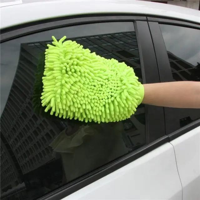 قفازات تنظيف السيارة من الألياف الدقيقة من الشنيل من الألياف الدقيقة للسيارة